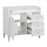 36'' Bathroom Vanity without Top Sink, Modern Bathroom Storage Cabinet with 2 Drawers and a Tip-out Drawer, Solid Wood Frame (NOT INCLUDE BASIN SINK)