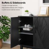 Modern style buffet cabinet, Storage side cabinet buffet cabinet, Medieval modern multifunctional decorative cabinet suitable for living room, dining room, entrance, corridor, kitchen, black