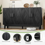 Modern style buffet cabinet, Storage side cabinet buffet cabinet, Medieval modern multifunctional decorative cabinet suitable for living room, dining room, entrance, corridor, kitchen, black