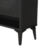 Large size Shoe Cabinet,Free Standing Tipping Bucket Shoe Rack Organizer with 2 Flip Drawers&2 Drawer,Modern Tipping Bucket for Entryway,Hallway,Bedroom-black