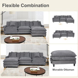 108-inch L-shaped modular frame chenille fabric sofa, featuring a versatile design that adapts to any interior space, delivering boundless comfort and contemporary style.