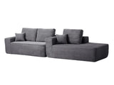 104" Cloud Sectional Sofa with L-Shape Chaise and Side Pockets , Modern Modular Design, Deep Seating, Upholstered Couch for Living Room/Bedroom, No Assembly Required (Plush Fabric), Grey,Right