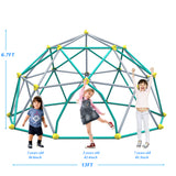 12ft Geometric Dome Climber Play Center, Kids Climbing Dome Tower, Rust & UV Resistant Steel Supporting 1000 LBS