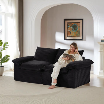Modern corduroy cloud sofa, can be freely combined and has a comfortable sitting experience, suitable for modern living room furniture in homes, apartments, and offices