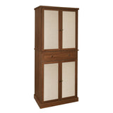 4 Door Cabinet with 1 Drawer, with 4 Adjustable Inner Shelves, Storage Cabinet