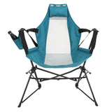 Hammock Camping Chair, Folding Portable Rocking Chair, Aluminum Alloy Adjustable Back Swinging Chair with Pillow Cup Holder, Recliner with Carry Bag for Outdoor Travel Lawn Backyard, Black  (2pcs)