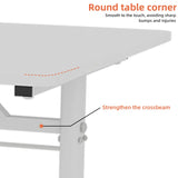 Adjustable study desk suitable for children and adults, height-adjustable, multifunctional home office desk, compact design, desktop dimensions: 60cm × 120cm, white frame, white tabletop.