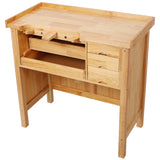 Solid Wood Jewelry Workbench - Wooden Craft Station with Practical Storage Drawers for Jewelry Making