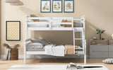 Twin over Full Bunk Bed with ladder, Safety Guardrail, Perfect for Bedroom, White
