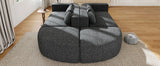 Boneless Couch Modular Sectional Sofa 114.9" Free-combined Sofa Couch Sofa Bed Compression Sofa with Deep Seating and Curved Design for Living Room, Black