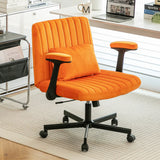 Modern Linen Blue Criss Cross Armrest Office Chair - Product Details