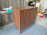 Sideboard Buffet Cabinet with Storage, Farmhouse Buffet Cabinet With Paper Clip Design, Wood Coffee Bar Storage Cabinet for Kitchen, Dining Room, Living Room, Entryway, Walnut,31.5" W
