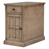 U-Can Classic Vintage Livingroom End Table Side Table with USB Ports and One Multifunctional Drawer with cup holders, Antique Brown (Old SKU: WF296294AAD)