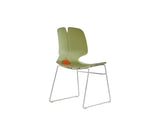 Modern stacking office chair set of 4, green, made of polypropylene, supports 180 kg