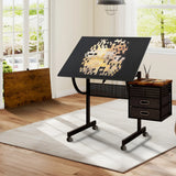 1500 pieces Jigsaw Puzzle metal Table board for adults gift with 4 trays(black)