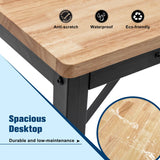 48" Heavy-Duty Adjustable Workbench for Garage, Rubber Wood Shop Table W/Rubber Pads, Hardwood Workstation Weight Capacity over 2000 Lbs