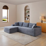 105'' Modular Sectional Sofa, Cloud Sectional Couch with Deep Seat, Modern Modular L-Shape Sofa Couch with Chaise,Upholstered Couches for Living Room Bedroom,No Assembly, (Grey)