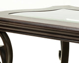 Sofa Table, Glass table top, MDF W/marble paper middle shelf, powder coat finish metal legs. (54"Lx20"Wx30"H)