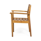 STAMFORD Dining Chairs Set of 2,Acacia Wood Patio Armchair,for Backyard, Poolside, Garden,Teak
