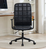 Antique black PU leather color office chair 2SETS, with armrest, high backrest,360 degree swivel , up and down adjustable gaslift,black powder coated frame,five star base, black wheels