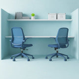 Ergonomic Color Office Chair 500lb (About 226.8kg), Home Office, Mesh Back, Integrated Molded Foam, Comfortable Sitting, Flipping Armrest, Fireproof, Rotating, Lifting Multifunctional Chair (Blue)
