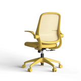 Ergonomic Color Office Chair 500lb (About 226.8kg), Home Office, Mesh Back, Integrated Molded Foam, Comfortable Sitting, Flipping Armrest, Fireproof, Rotating, Lifting Multifunctional Chair (Yellow)