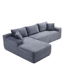 105'' Modular Sectional Sofa, Cloud Sectional Couch with Deep Seat, Modern Modular L-Shape Sofa Couch with Chaise,Upholstered Couches for Living Room Bedroom,No Assembly, (Grey)