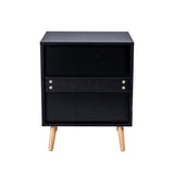 2-drawer Rattan Nightstand for Bedroom and Living Room, End Table, Side Table with 2 Hand Made Rattan Decorated Drawers