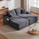 69" Cloud Sectional Couch, L-Shape Chaise with R-Shape Chaise with Deep Seat and Comfortable 2 Seater Couch for Modern Living Room,(Plush  Fabric),Black