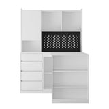 L Shaped Desk with Charger,Computer Desk with Drawers,Bookshelf,with LED Light,Modern Corner Desk,Home Office Desk,L-Shaped Study Table Writing Desk,Corner Gaming Computer Desk with Storage