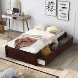 Orisfur. Twin Size Platform Storage Bed with 3 Drawers