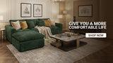 108-inch high-resilience boneless sponge sofa with 30 density, double-layer cloud-like cushions, multiple combination options, no installation required / Green