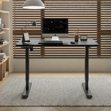 55"×24" Black Electric Standing Desk Height Adjustable Desk for Home and Office Computer Table Gaming Desk Modern Lift-up Desk
