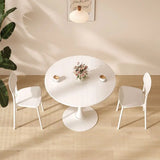 Modern Round Dining Table, ∅31.5'' Kitchen Dining Room Furniture, Coffee Table, Leisure Table, Living Room Table, Oval Dining Table, WHTIE