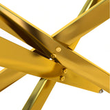 39.37" Rectangular Clear Tempered Glass Coffee Table,Stylish Design with Golden Metal Legs, Coffee Table for Living Room