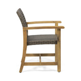 HAMPTON WOOD AND WICKER DINING CHAIR( SET OF 2 )