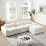 [VIDEO]116'' Fully Compressed Sofa with High Density Foam, Integrated Backrest&Seat Cushion, Decorative Edging, Legless Design without Frame, No Assembly Required, Free Combination, Particle Chenille