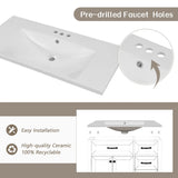 36" Bathroom Vanity with Sink Combo, Bathroom Cabinet with Drawers, Solid Frame and MDF Board, Grey (Old Sku:JL000007AAE)