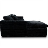 108-inch high-resilience boneless sponge sofa with 30 density, double-layer cloud-like cushions, multiple combination options, no installation required / Black