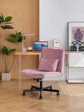 Modern Linen Blue Criss Cross Office Chair - Product Details