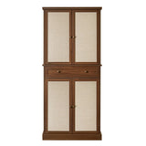 4 Door Cabinet with 1 Drawer, with 4 Adjustable Inner Shelves, Storage Cabinet