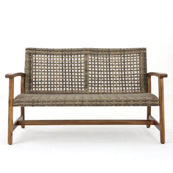 HAMPTON WOOD + WICKER LOVESEAT