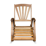 Outdoor Acacia wood Rocking Chair with Retractable foot panel,Rocker Patio Rocking Chair for Porch, Patio, Balcony,