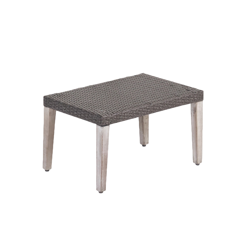 HAMPTON WOOD + WICKER OTTOMAN