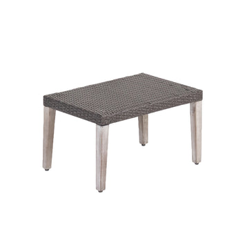 HAMPTON WOOD + WICKER OTTOMAN